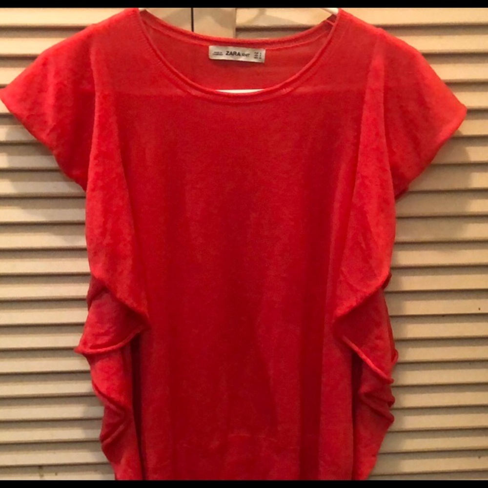 Red Zara knit shirt